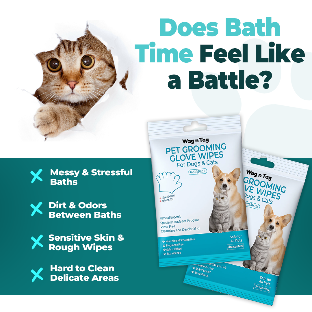 Wag n Tag Pet Grooming Glove Wipes
