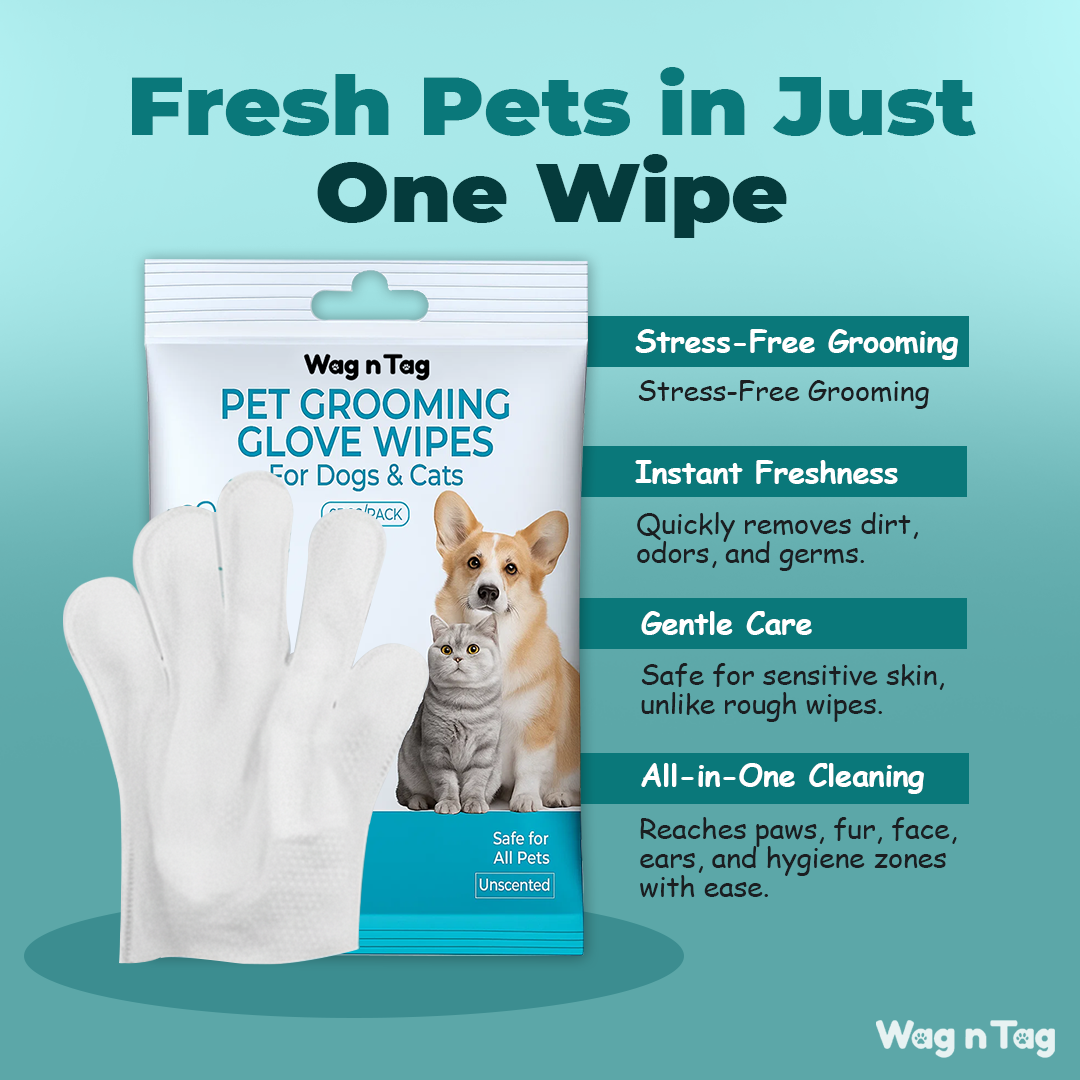 Wag n Tag Pet Grooming Glove Wipes